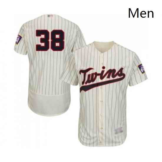 Mens Minnesota Twins 38 Blake Parker Cream Alternate Flex Base Authentic Collection Baseball Jersey